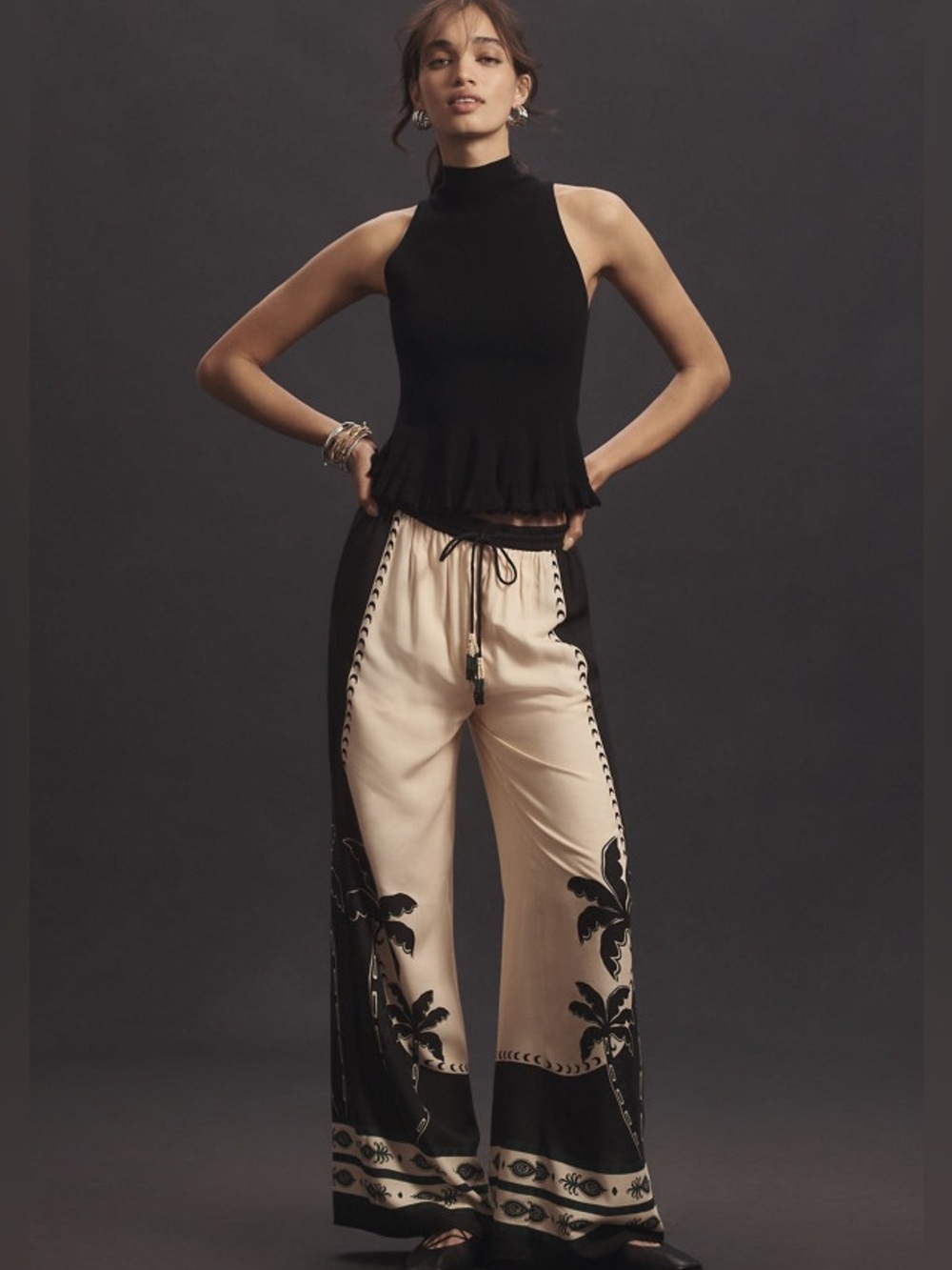 Farm Rio Martina Wide Leg Pull-On Pants